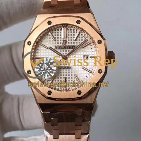 Replica Audemars Piguet Royal Oak 15400 ZX Rose Gold Silver Dial Swiss 3120