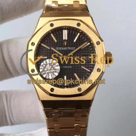 Replica Audemars Piguet Royal Oak 15400 ZX Yellow Gold Black Dial Swiss 3120