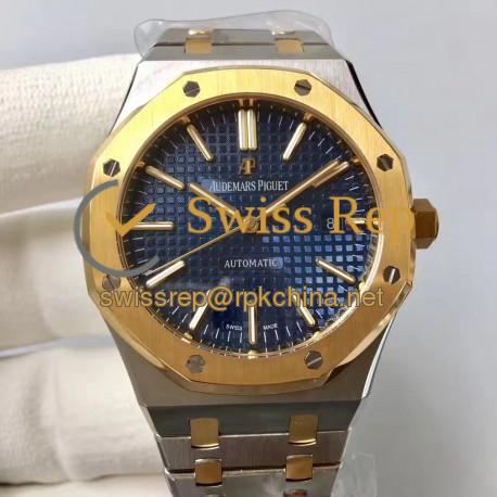 Replica Audemars Piguet Royal Oak 15400 JF Stainless Steel & Yellow Gold Blue Dial Swiss 3120