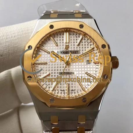 Replica Audemars Piguet Royal Oak 15400 JF Stainless Steel & Yellow Gold Silver Dial Swiss 3120