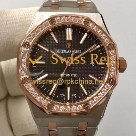 Replica Audemars Piguet Royal Oak 15400 JF Stainless Steel & Diamonds Black Dial Swiss 3120