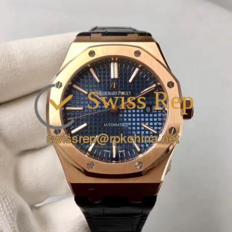 Replica Audemars Piguet Royal Oak 15400 JF Rose Gold Blue Dial Swiss 3120