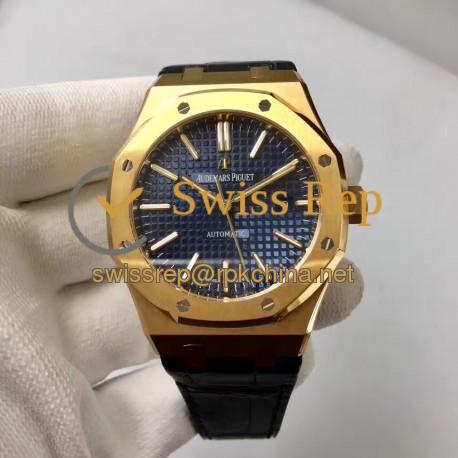 Replica Audemars Piguet Royal Oak 15400 JF Yellow Gold Blue Dial Swiss 3120