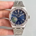 Replica Audemars Piguet Royal Oak 15450 JF Stainless Steel & Diamonds Blue Dial Swiss 3120