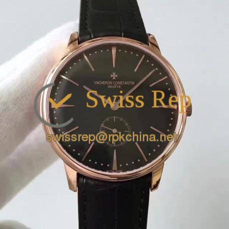 Replica Vacheron Constantin Patrimony 1110U/000R-B085 N Rose Gold Black Dial Swiss 4400AS