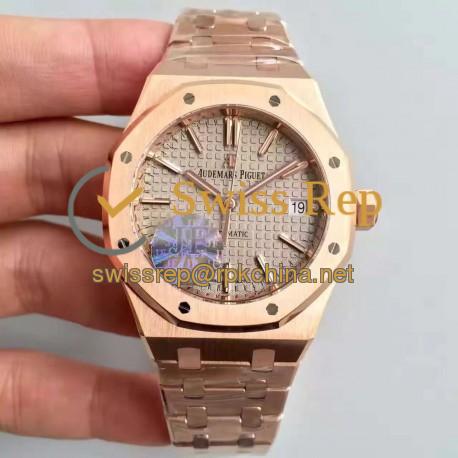 Replica Audemars Piguet Royal Oak 15450 JF Rose Gold Grey Dial Swiss 3120