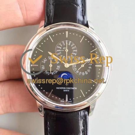 Replica Vacheron Constantin Patrimony Perpetual Calendar 43175/000P-B190 BF Stainless Steel Black Dial Swiss 1120 QP