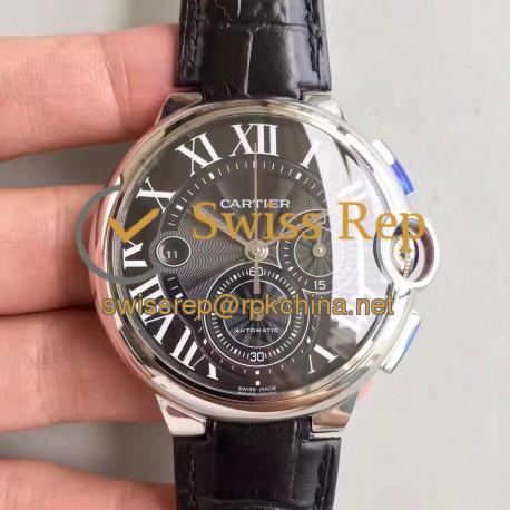 Replica Cartier Ballon Bleu Chronograph W6920052 V5 Stainless Steel Black Dial Swiss 8101 MC