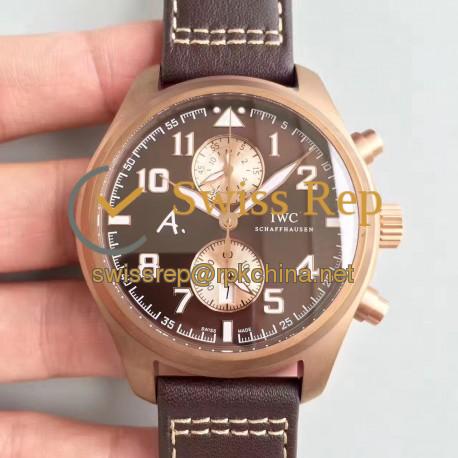 Replica IWC Pilot Last Flight Chronograph IW388005 ZF Brown Ceramic Brown Dial Swiss 7750