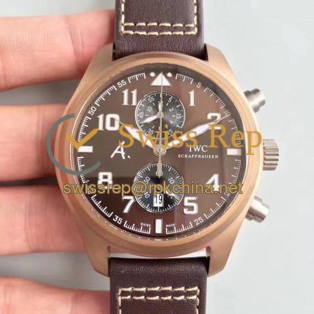 Replica IWC Pilot Last Flight Chronograph IW388005 ZF Brown Ceramic Brown Dial Swiss 7750