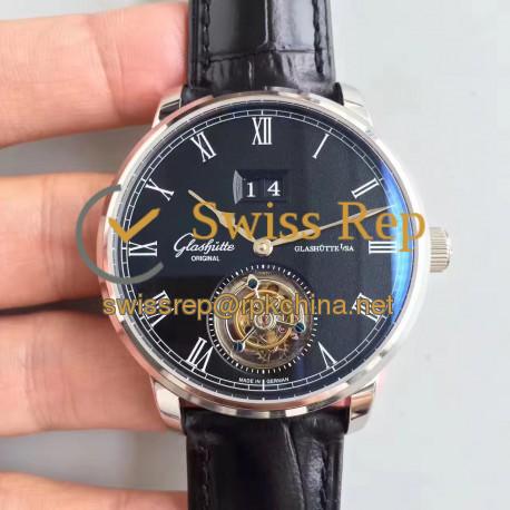 Replica Glashutte Original Senator Excellence Tourbillon 1-94-03-04-04-04 N Stainless Steel Black Dial Swiss 94-03