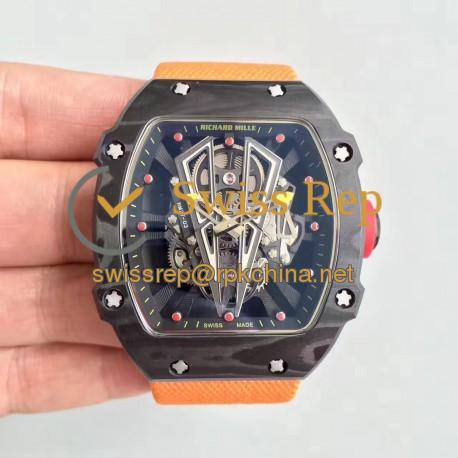 Replica Richard Mille RM27-03 Rafael Nadal KL Forged Carbon Black Skeleton Dial M9015