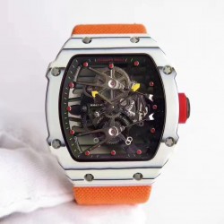 RM27-02 Rafael Nadal KVF White Forged Carbon Black Skeleton Dial M6T51