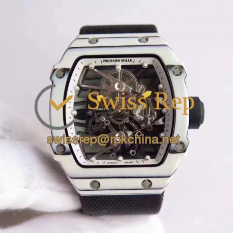 Replica Richard Mille RM27-02 Rafael Nadal KV White Forged Carbon White Skeleton Dial M6T51