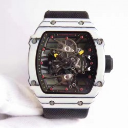 RM27-02 Rafael Nadal KVF White Forged Carbon Black Skeleton Dial M6T51