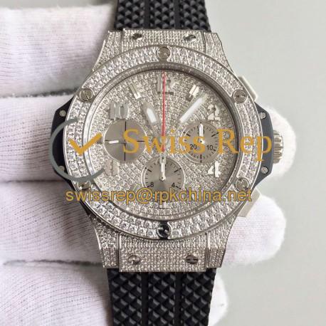 Replica Hublot Big Bang Steel Full Pave 341.SX.9010.RX.1704 JF Stainless Steel & Diamonds Diamond Dial Swiss HUB4100