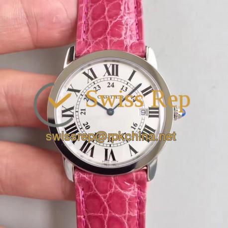 Replica Ronde Solo De Cartier Ladies W6700255 36MM K11 Stainless Steel White Dial Swiss Quartz