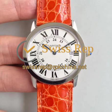 Replica Ronde Solo De Cartier Ladies W6700255 36MM K11 Stainless Steel White Dial Swiss Quartz