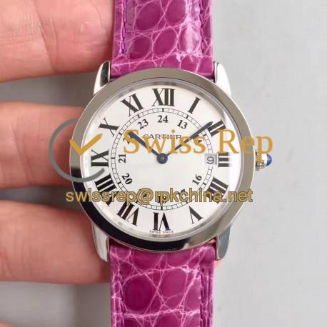 Replica Ronde Solo De Cartier Ladies W6700255 36MM K11 Stainless Steel White Dial Swiss Quartz