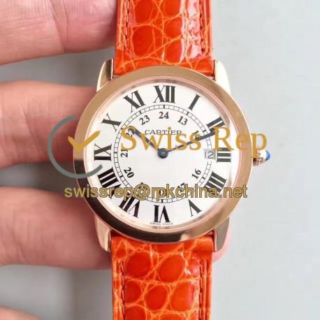 Replica Ronde Solo De Cartier Ladies W6701008 36MM K11 Rose Gold White Dial Swiss Quartz