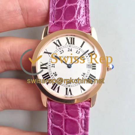 Replica Ronde Solo De Cartier Ladies W6701008 36MM K11 Rose Gold White Dial Swiss Quartz