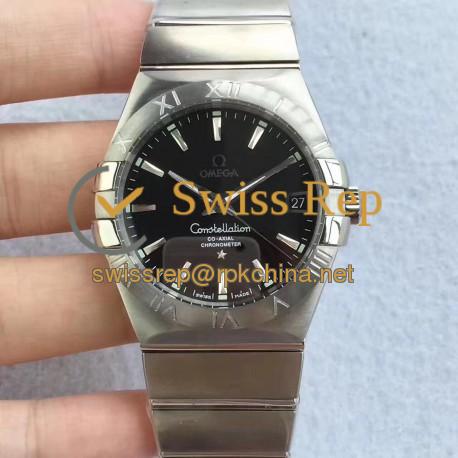 Replica Omega Constellation 123.10.38.21.01.001 38MM SSS Stainless Steel Black Dial Swiss 8500