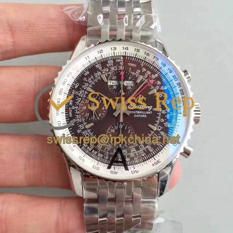 Replica Breitling Navitimer Montbrillant Datora A21330 JF Stainless Steel Chocolate Dial Swiss 7750