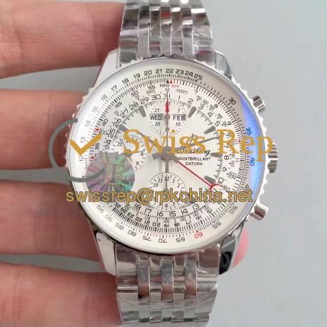 Replica Breitling Navitimer Montbrillant Datora A21330 JF Stainless Steel White Dial Swiss 7750