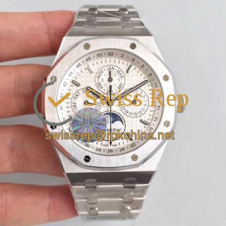 Replica Audemars Piguet Royal Oak Perpetual Calendar 41MM 26574ST.OO.1220ST.01 JF Stainless Steel Silver Dial Swiss 5134