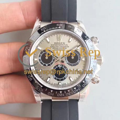 Replica Rolex Daytona Cosmograph 116519LN JH Stainless Steel Silver Dial Swiss 4130 Run 6@SEC