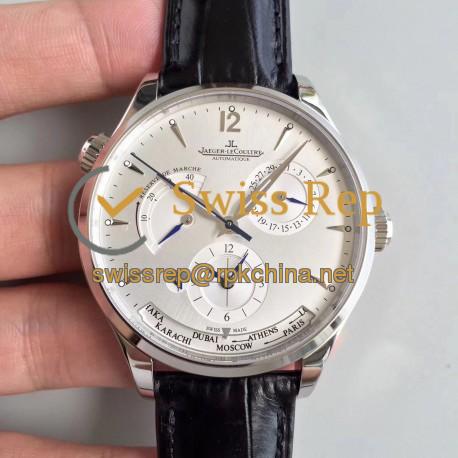 Replica Jaeger-LeCoultre Master Geographic Steel 1428421 BF Stainless Steel Silver Dial Swiss Caliber 939A/1