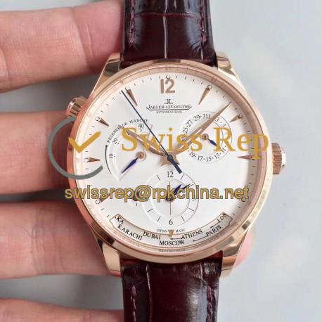 Replica Jaeger-LeCoultre Master Geographic Gold 1422521 BF Rose Gold Silver Dial Swiss Caliber 939A/1