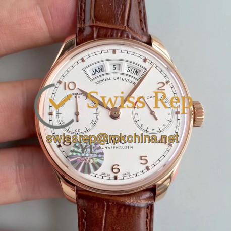 Replica IWC Portugieser Annual Calendar IW503504 YL Rose Gold White Dial Swiss 52850