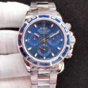 Replica Rolex Daytona Cosmograph 116599 JF Stainless Steel & Diamonds Blue Dial Swiss 7750 Run 6@SEC