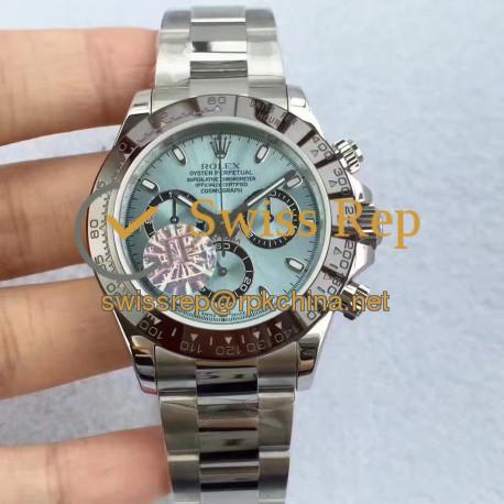 Replica Rolex Daytona Cosmograph 116506 JF Stainless Steel Ice Blue Dial Swiss 7750 Run 6@SEC