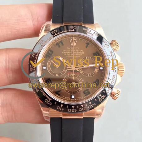 Replica Rolex Daytona Cosmograph 116515LN N Rose Gold Chocolate Dial Swiss 7750 Run 6@SEC