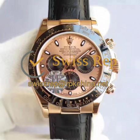 Replica Rolex Daytona Cosmograph 116515LN JF Rose Gold Rose Gold Dial Swiss 7750 Run 6@SEC