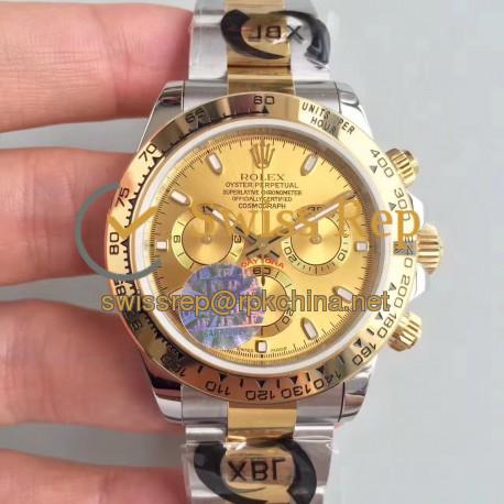 Replica Rolex Daytona Cosmograph 116503 JF Stainless Steel & Yellow Gold Champagne Dial Swiss 7750 Run 6@SEC