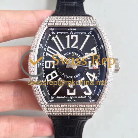 Replica Franck Muller Vanguard V45 LE Titanium & Diamonds Black Dial Swiss 2824-2