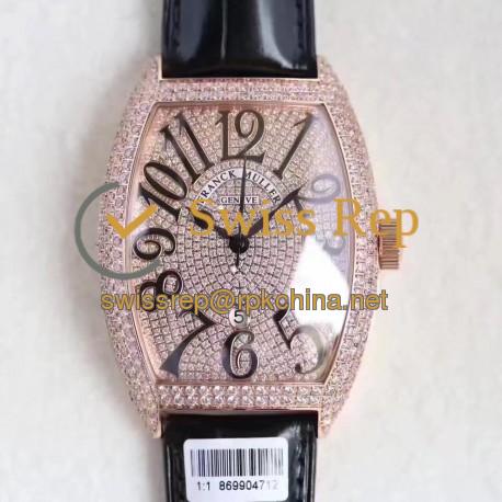 Replica Franck Muller 8880 SC DT ZX Rose Gold & Diamonds Diamond Dial Swiss 2824-2