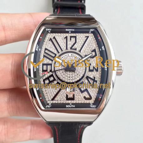 Replica Franck Muller Vanguard V45 N Stainless Steel Diamond Dial Swiss 2824-2