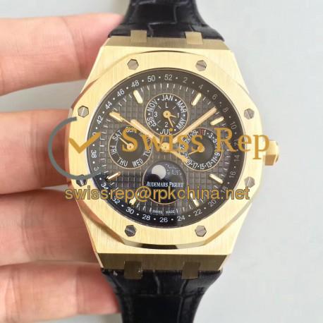 Replica Audemars Piguet Royal Oak Perpetual Calendar 41MM 26574BA.OO.1220BA.01 BF Yellow Gold Black Dial Swiss 5134