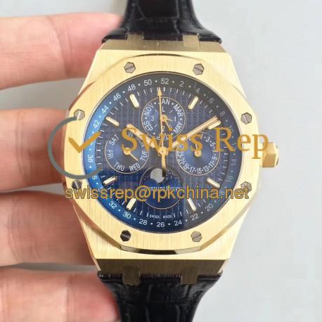 Replica Audemars Piguet Royal Oak Perpetual Calendar 41MM 26574BA.OO.1220BA.01 BF Yellow Gold Blue Dial Swiss 5134