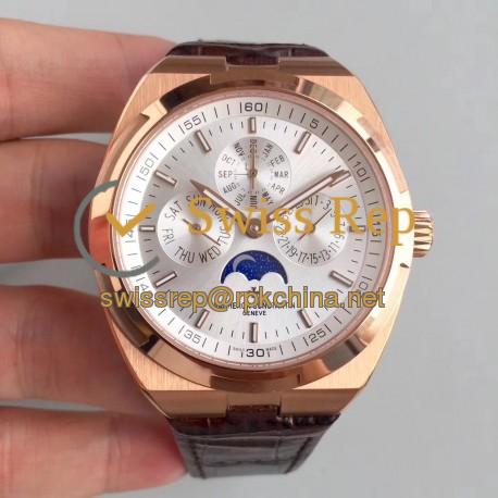 Replica Vacheron Constantin Overseas Ultra Thin Perpetual Calendar 4300V/120G-B102 BF Rose Gold Silver Dial Swiss 1120 QP