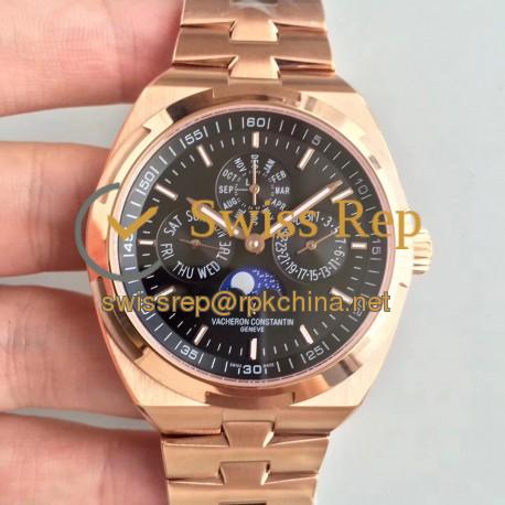 Replica Vacheron Constantin Overseas Ultra Thin Perpetual Calendar 4300V/120G-B102 BF Rose Gold Black Dial Swiss 1120 QP