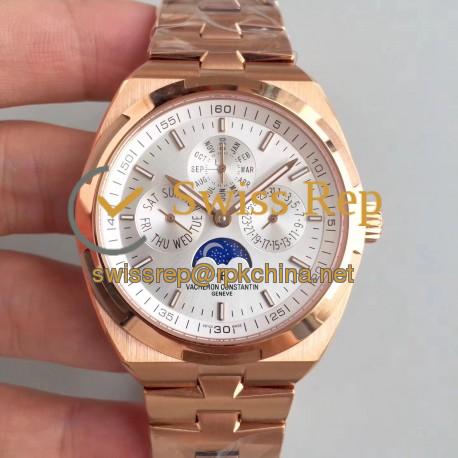 Replica Vacheron Constantin Overseas Ultra Thin Perpetual Calendar 4300V/120G-B102 BF Rose Gold Silver Dial Swiss 1120 QP