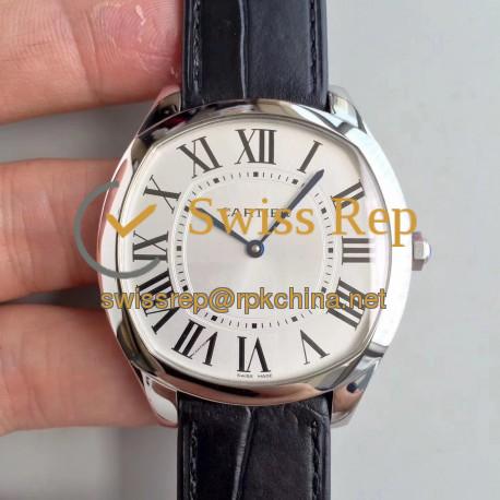 Replica Drive de Cartier Extra-Flat WGNM0007 N Stainless Steel Silver Dial Swiss 2824-2