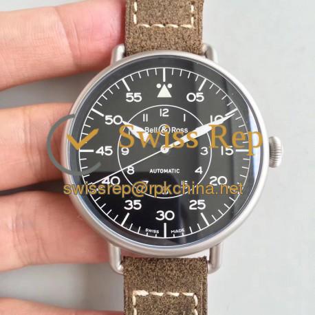 Replica Bell & Ross Vintage Military BRWW192-MIL/SCA BR Stainless Steel Black Dial M9015