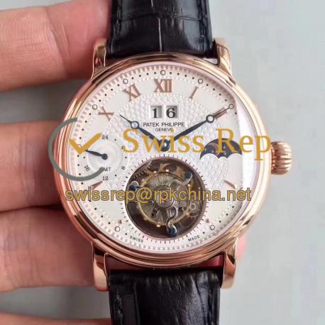 Replica Patek Philippe Grand Complication Tourbillon N Rose Gold White Dial Swiss Tourbillon