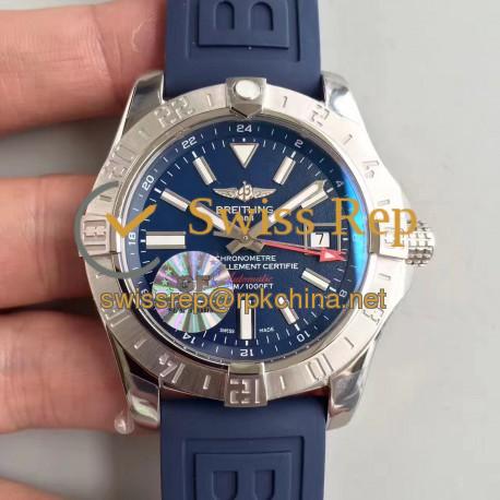 Replica Breitling Avenger II GMT A3239011/BC35/170A GF Stainless Steel Blue Dial Swiss 2836-2